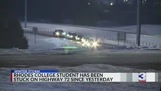 Rhodes student stranded on icy highway, mom says