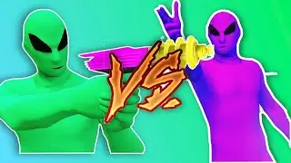 The WAR of GREEN vs PURPLE Aliens (GTA Online Funny Moments)