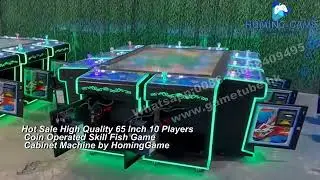 Hot Sale High Quality 65 Inch 10 Players Coin Operated Skill Fish Game Cabinet Machine#fishinggame