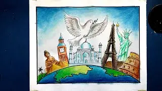Tourism and Peace | World Tourism Day Drawing | Tourism Day Poster | How to draw World Tourism Day