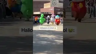 Wearing an inflatable suit to race and run