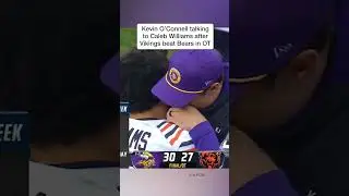 Kevin O&rsquo;Connell shares some words with rookie QB Caleb Williams #shorts #bears #vikings #nflfootball