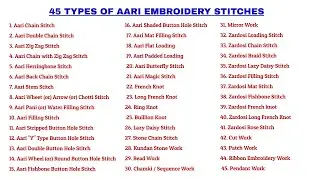 Aari Embroidery Class 1 - Types of Aari Embroidery Stitches || Tutorial in Tamil