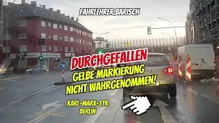 Fahrsch&uuml;ler Gelbe Markierung auf der Stra&szlig;e Durchgefallen - FahrlehrerBarisch