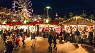 Edinburgh Winter Evening Walk | St Andrew Sq, George St, Princes St & charming Christmas Markets
