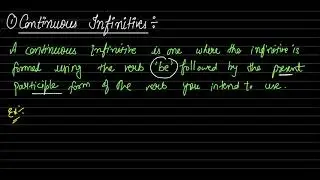 How to use an Infinitive in a Sentence  Continuous Infinitive| English Conversation Dictionary