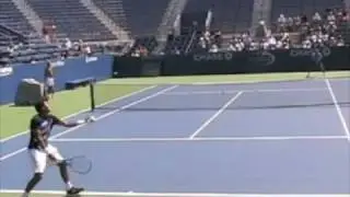 Jo-Willie tsonga & Julien Benneteau practicing at the US Open 2009