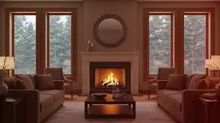 Peaceful Winter Fireplace 🔥 | Instrumental Music for Deep Relaxation