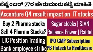 Market news | IT stocks | Sugar stocks | Pharma stocks | PB fintech | IPO GMP | SJVN | MGL | Railtel