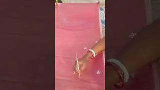 Handpaint saree 🖌️. #foryou #flowers #youtubeshorts #handpainted #saree #art #painting #handpainting