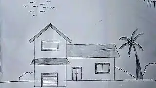 house drawing scanner  .  house scenery drawing pencil colour 2023