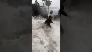 Huge wave smashes mayors livestreaming during Cyclone Harry