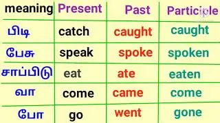 Learn verb forms in English//Spoken English through Tamil//Present -Past-Past participle