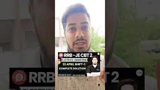 🔥RRB JE CBT 2 (22 Apr 2025)  Electrical Solution by Rishabh Sir #rrbje #rishabhsir