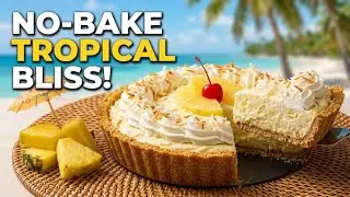 Tropical Bliss No Bake Pineapple Pie #piesofmarch @MennoniteFarmhouse @KettleKitchen