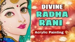 Radha Rani Acrylic Painting | Divine Art That Bring Peace 💖 | Step by step #radheradhe #radha #art 