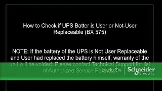 How to Check if UPS Battery is User or Not-User Replaceable (BX 575)