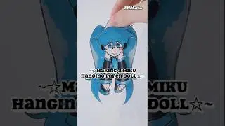 Making a Miku Hanging Paper Doll!! #vocaloid #hatsunemiku #miku #drawing #art