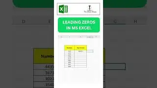 LEADING ZEROS IN EXCEL II how to add a zero in front of a number in excel #exceltips