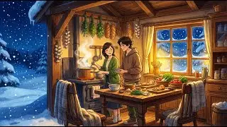 Gentle Couple Cooking in a Wooden Cottage | Peaceful Slice of Life #ghibli