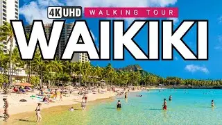 WAIKIKI WALKING TOUR 🇺🇸 HONOLULU, HAWAII | 4K 60FPS | EXPLORE BEST BEACHES & CITY VIBES IN THE USA!
