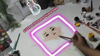 How to make cute Little radha Rani ♥️ #painting  #art  #artistgungun 