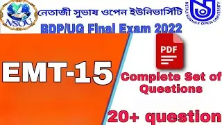 BDP/UG EMT-15 Final Exam 2022 questions & answer free answer pdf NSOU