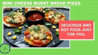 Mini Cheese burst Bread Pizza Recipe | Quick Veg Cheese Pizza for Kids| mini pizza recipe on tawa