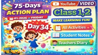 GFLN DAY 34 || CLASS 1,2 || ALL ACTIVITIES || STUDENT NOTES || TEACHERS DIARY 