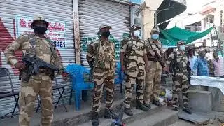 CISF  Police Forces deployed in Huzurabad for Law and Order Maintenance