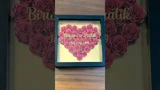 Personalized 8X8 shadow box frame with rolled paper roses ❤️#personalizedgift #anniversarygift