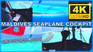 Maldives Seaplane Transfer | MOST BEAUTIFUL FLIGHT in the WORLD | Cockpit View | 4K