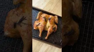 Spatchcock Roasted Chicken. 24hr dry brine #roastchicken #spatchcockchicken #chickenrecipes #chicken