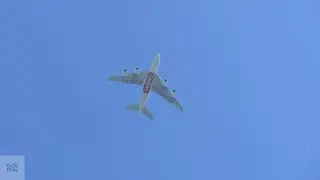Emirates A380 banking turn on descent to Christchurch Airport 6 January 2026 (EK412) A6-EVE