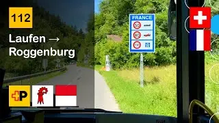 [4K] 🇨🇭🇫🇷  Cab Ride: POSTAUTO BASELLAND | 112: Laufen → Roggenburg | MAN Lion's City 12 C Hybrid