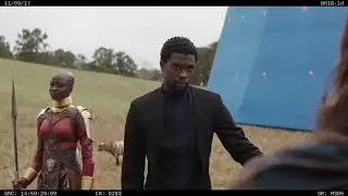 Danai Gurira Sebastian Stan and Chadwick Boseman bloopers for Goat Roar on the Avengers Infinity War