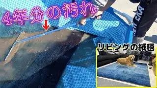 四年間一度も洗ってない絨毯を洗ってみたら泥水が出てきた・・・