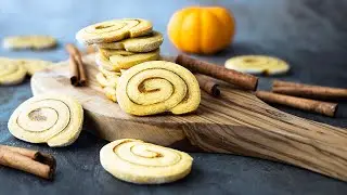 Pumpkin roll cookies. Fall season recipe.