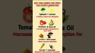 Best food combos that boosts- Each Other absorption: #healthylifestyle #health