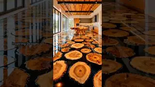 Waouh ! Ce sol en dalles de bois &eacute;poxy noir est absolument magnifique ! 🤯👏 #d&eacute;corationd'int&eacute;rieur...