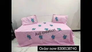 Machine Embroidery Double bedsheet with pillow covers DM for orders 👉 8308138740