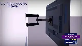 SUPORTE PARA TV TRIARTICULADO MULTIVIS&Atilde;O STPA355 / M3 - VIDEO MONTAGEM
