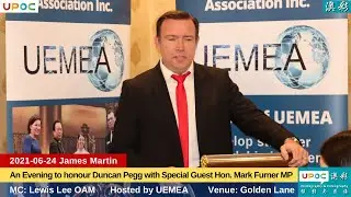 2021-06-24 {James Martin} An Evening with Hon  Mark Furner to honour Duncan Pegg