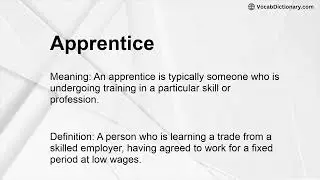Apprentice Meaning