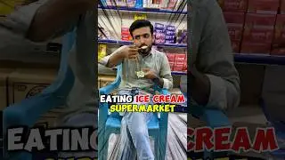 Eating ice cream in supermarket 😱  #minivlog #shorts #food