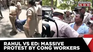 Rahul Vs ED 3rd Day: Congress Protesters Detained By Police Outside AICC Office | Latest News