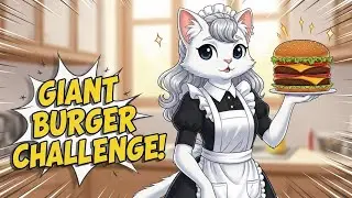 🍔🐱 Cat Chef vs GIANT Burger Challenge 🤯🔥 | 5 Minute Epic Fun! PixelToon House 