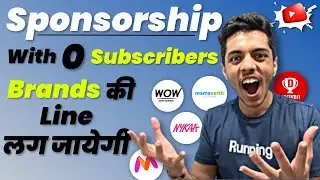 How To Get Sponsorship On YouTube With 0 Subscribers in 2023 😍