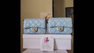 Chanel my perfect flap bag iridescent blue caviar mini gold hw bag elitefashionus