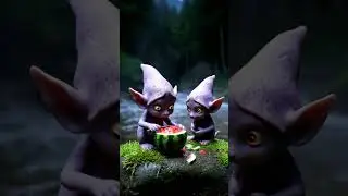 Tiny Forest Creatures Sharing Watermelon #forest #legend
